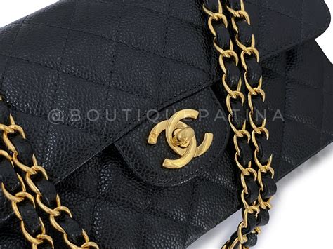 chanel black caviar ghw vintage shoulder bag circa 90s|Complete Guide to Collecting Vintage Chanel Bags.